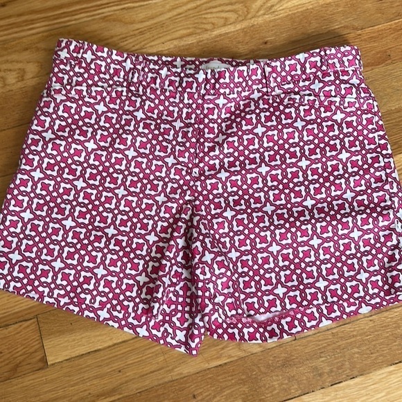 laundry by Shelli Segal pink and white flat pocket khaki shorts size 6 - Picture 1 of 4